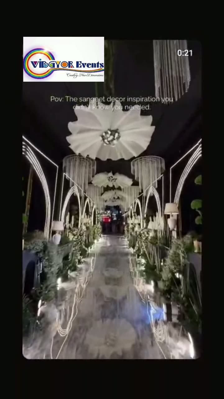 The Sangeet Aisle — Crystal chandeliers