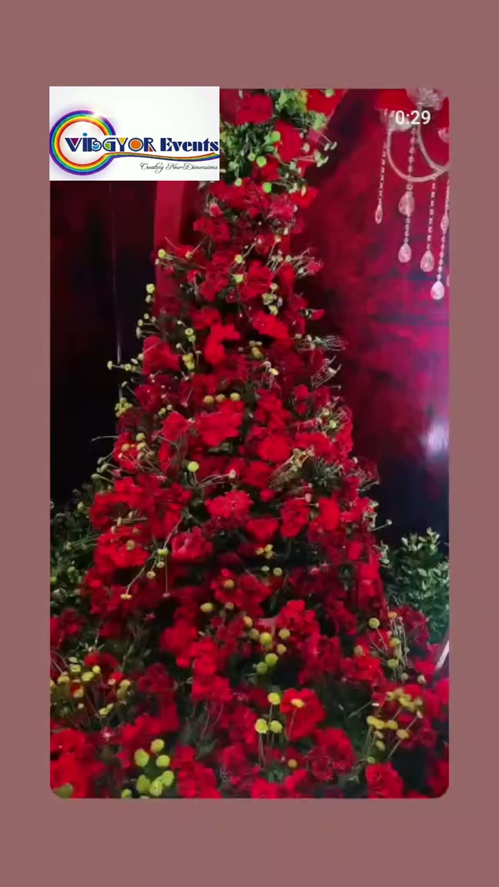 The Red Rose Tower — Floral installation