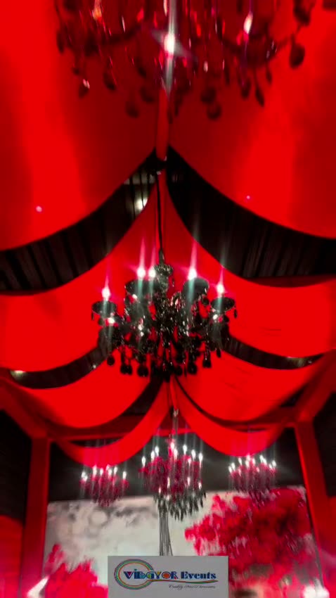 Red & Black Chandelier — Stage design